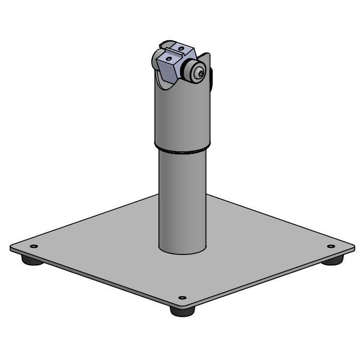 Grundstolpe i metall med vändbart DuraTilt-fäste och basplatta, 120 mm hög, SpacePole