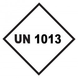 Farligt gods-etiketter, UN1013, Koldioxid, 100x100 mm, 250 st etiketter/rulle